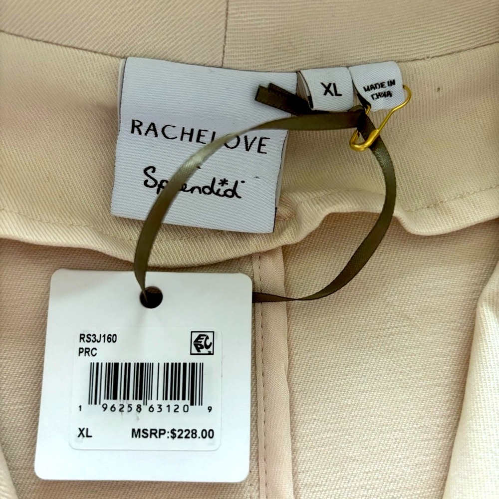 SPLENDID x Rachelove Cream Cropped Boxy Single Button Blazer--NWT--XL - Picture 10 of 15